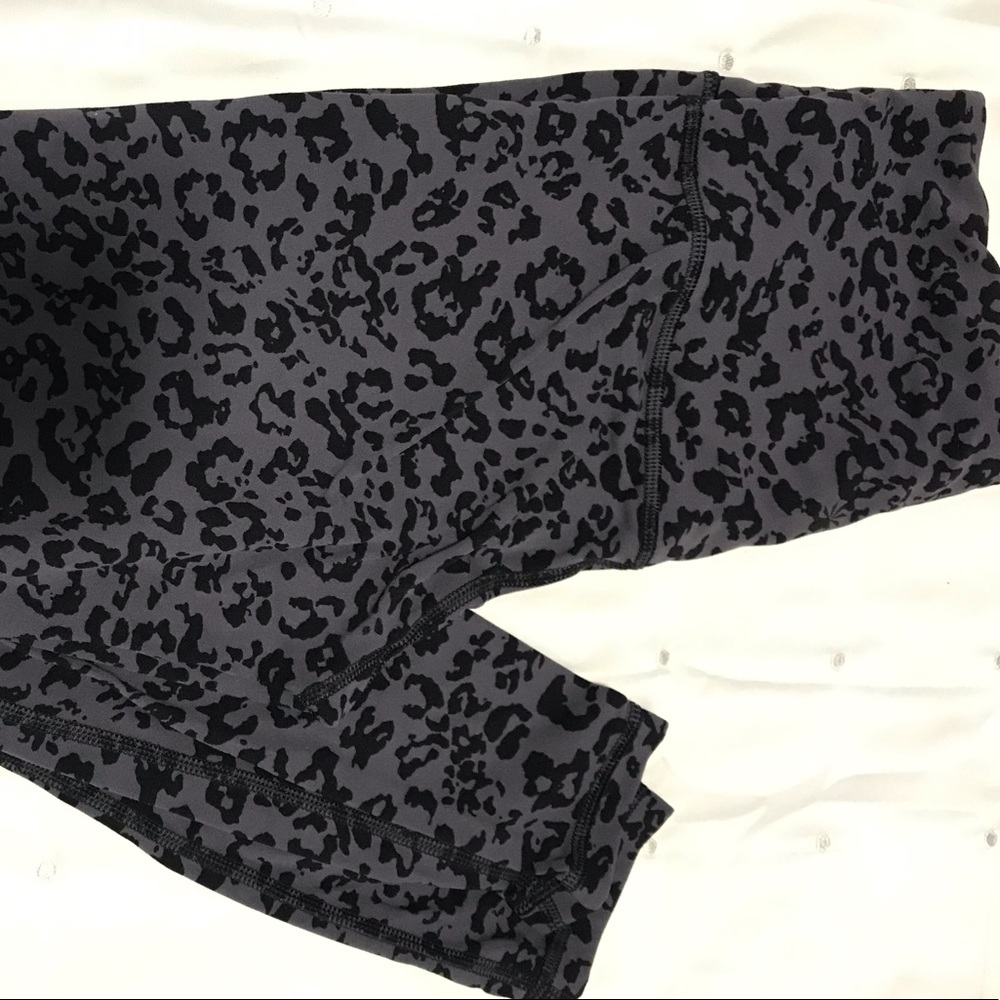 Athleta Gray and Black Leopard Print Leggings